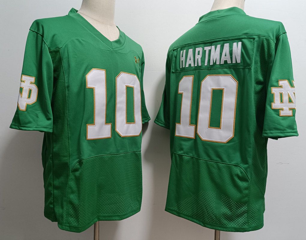 Men Norte Dame Fighting Irish #10 Hartman Green Elite 2025 NCAA Jersey